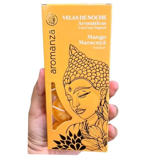 Velas de noche aromanza mango maracuyá